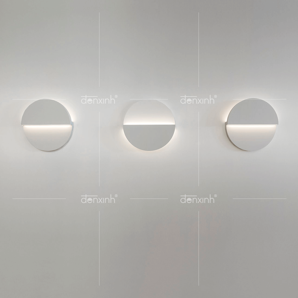 Đèn áp tường đĩa tròn nhật nguyệt của Đèn Xinh, khá phù hợp với những kiến trúc sư ưa chuộng sự giản đơn, hiện đại