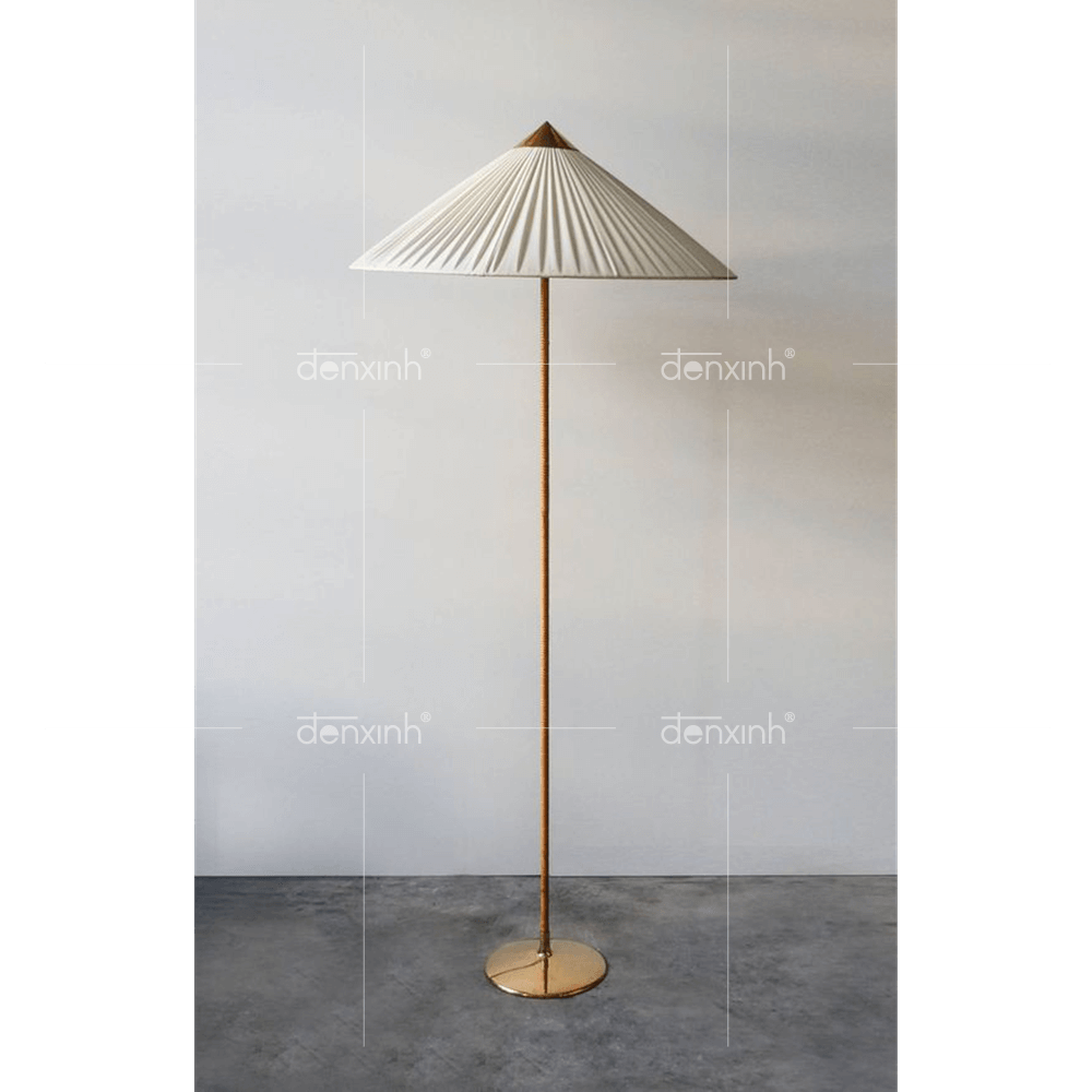 Đèn đứng chân inox trụ tròn chụp nón