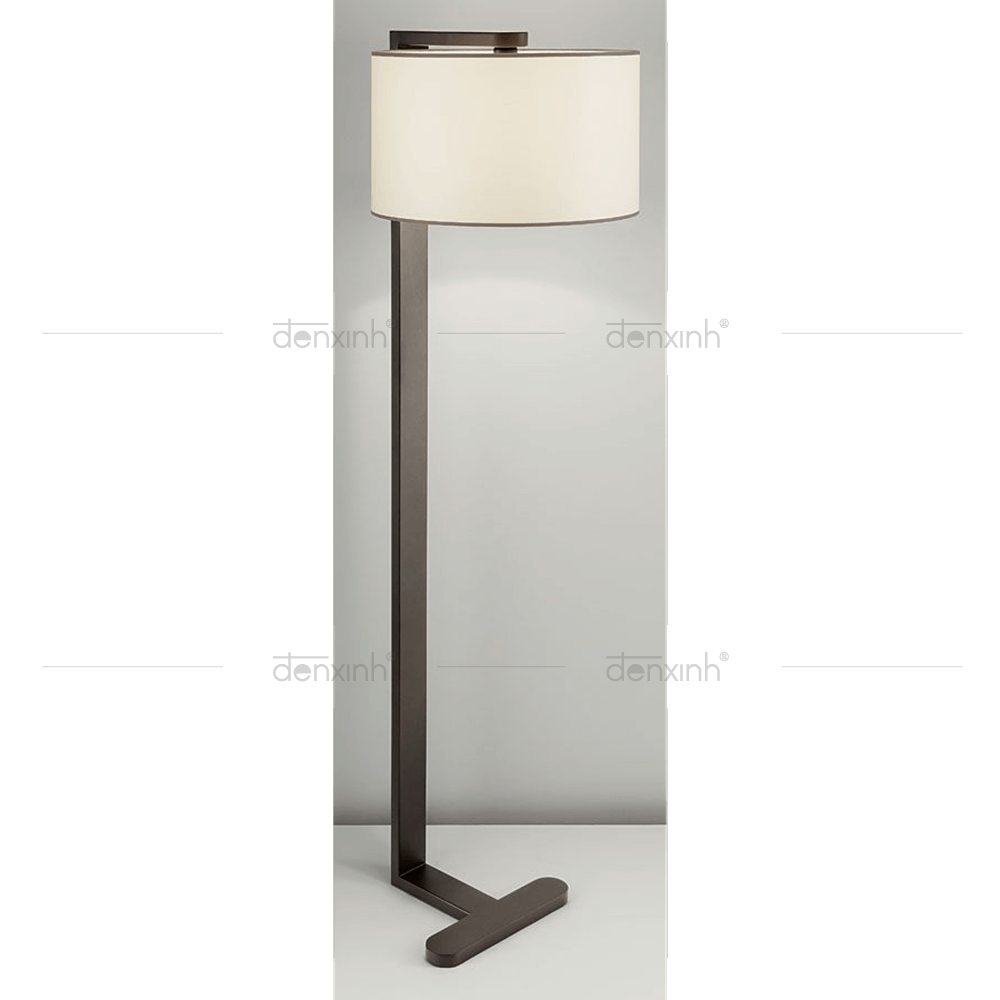 Đèn đứng chân kim loại 1 thanh đế chữ T bo góc