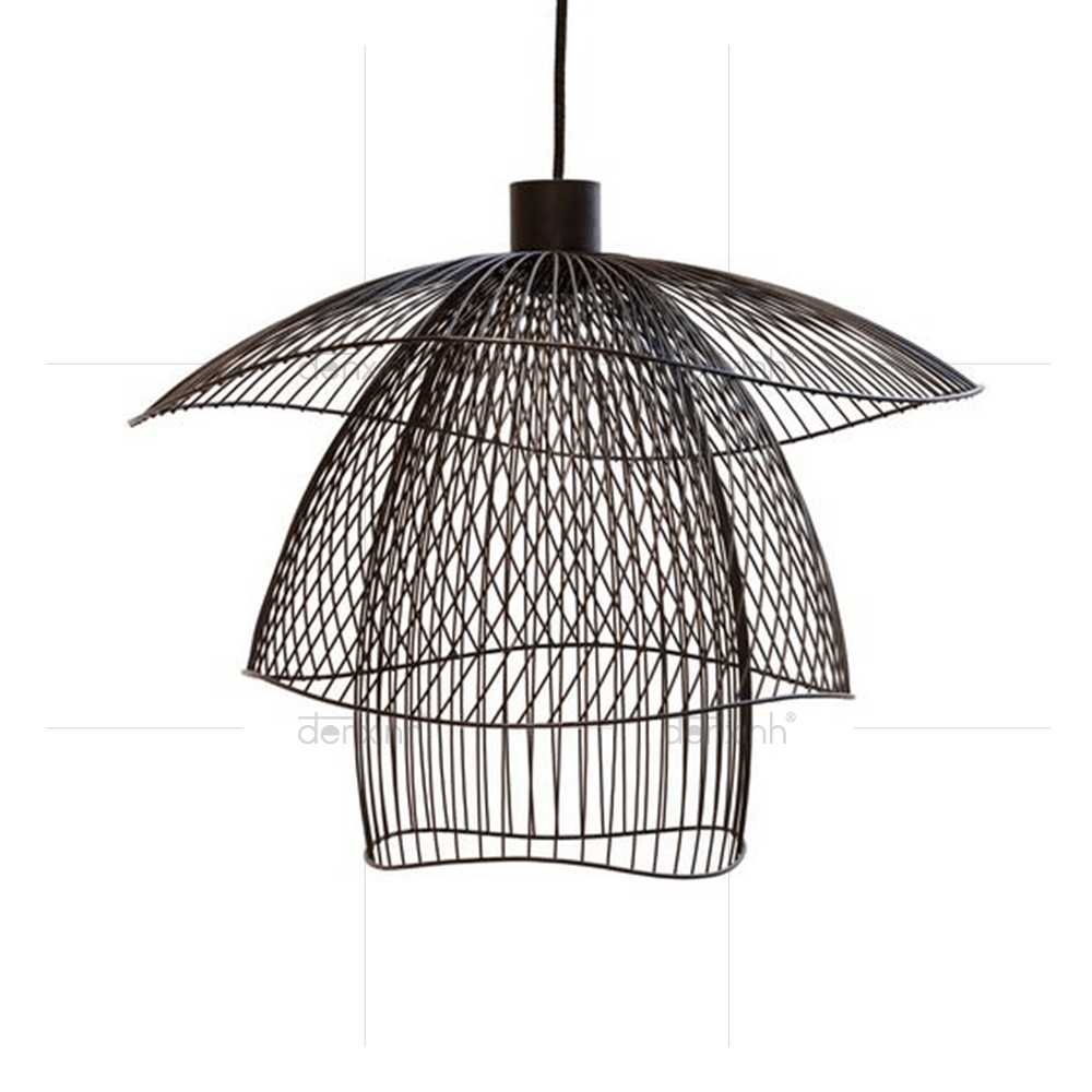 Đèn treo sắt 3 lồng Papilon