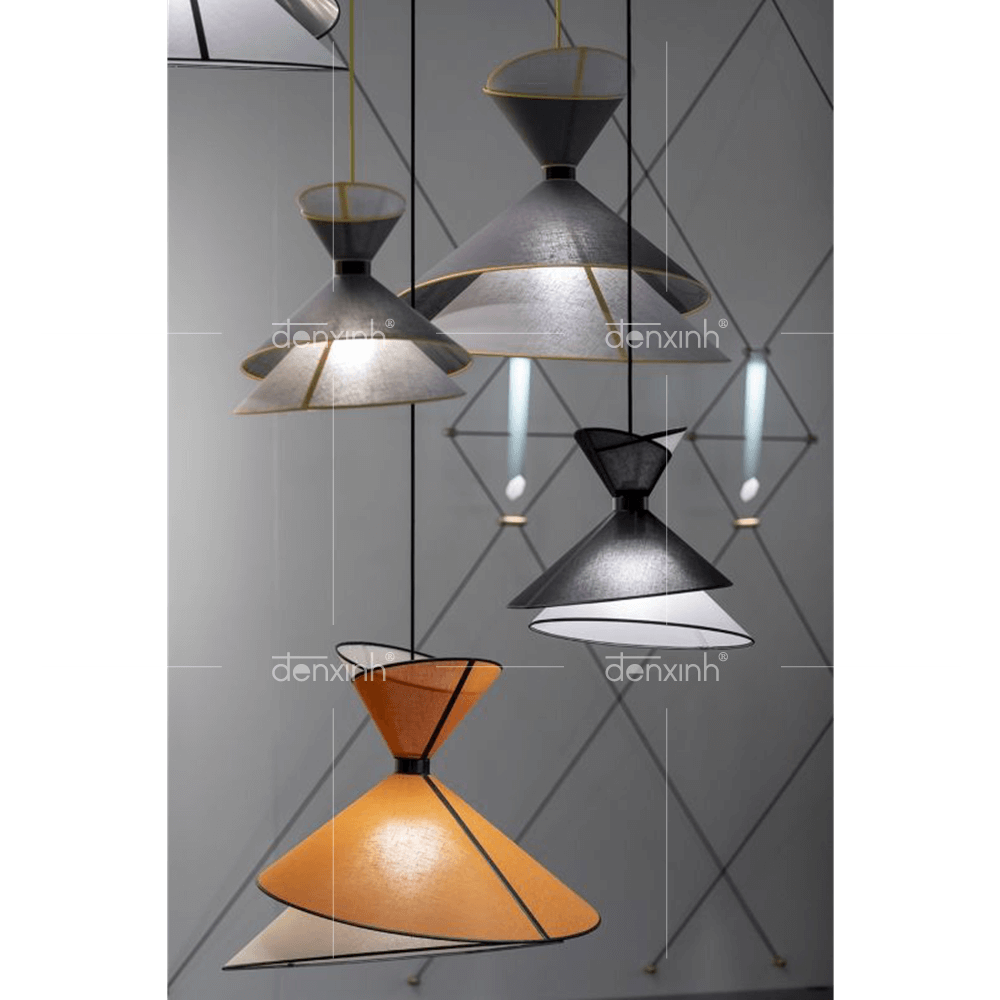Đèn treo kết hợp 4 chụp nón xéo